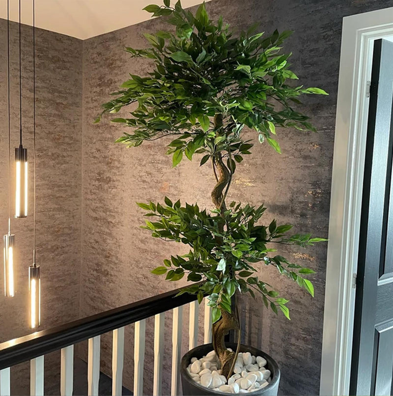 150cm Twisted Trunk Artificial Japanese Fruticosa Style Ficus Tree image 0