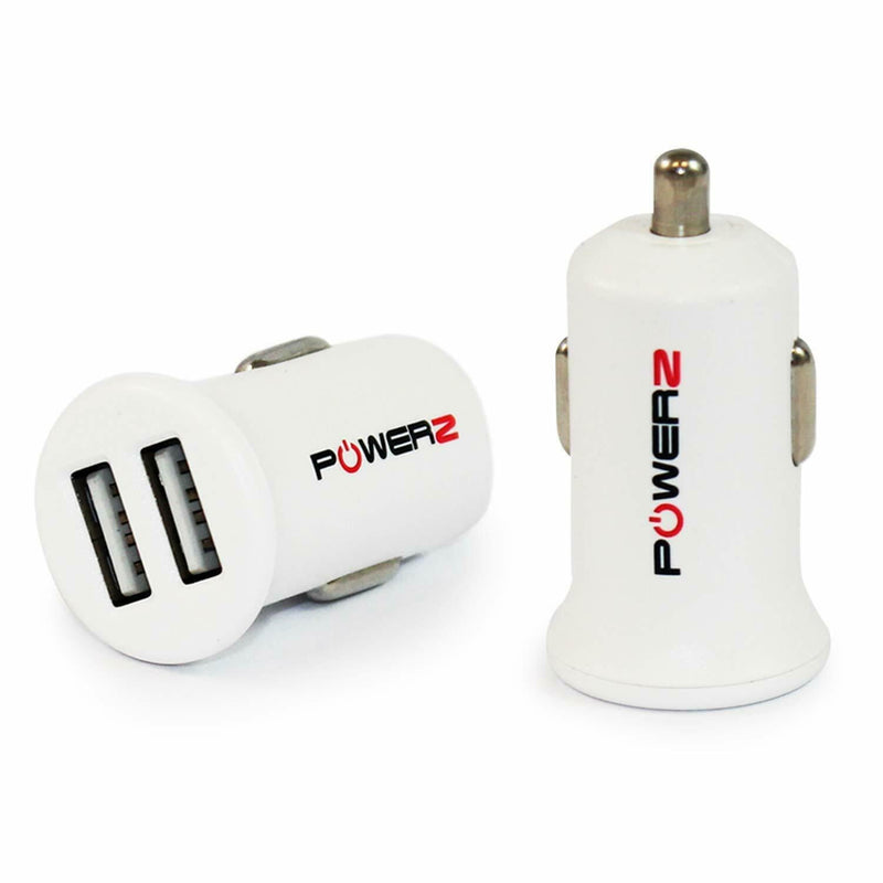 2.4Amp Dual USB Port Car Charger - White image 0