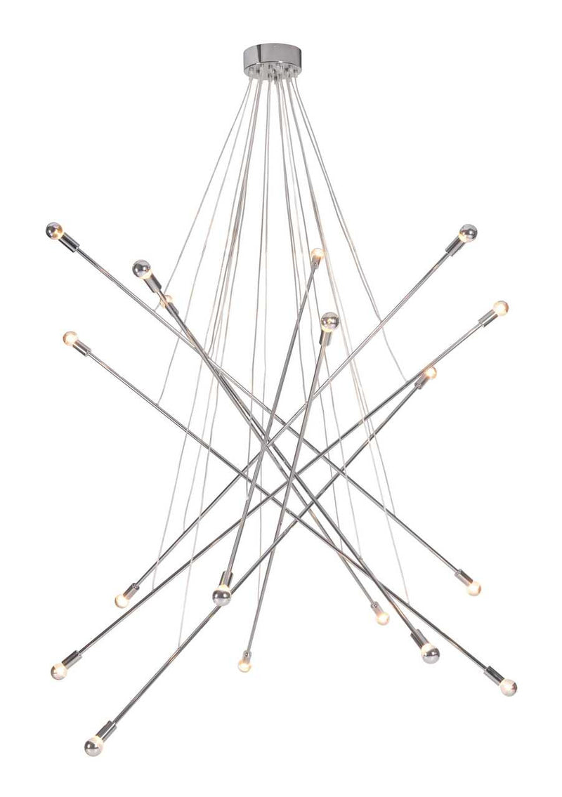 Silver Multi Light Metal Dimmable Chandelier-0