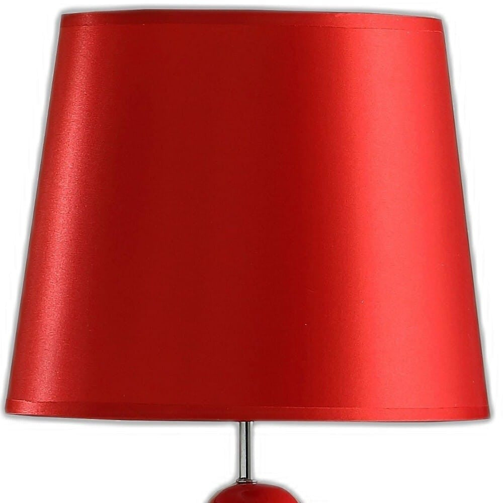 21" Red Bedside Table Lamp With Red Empire Shade-1