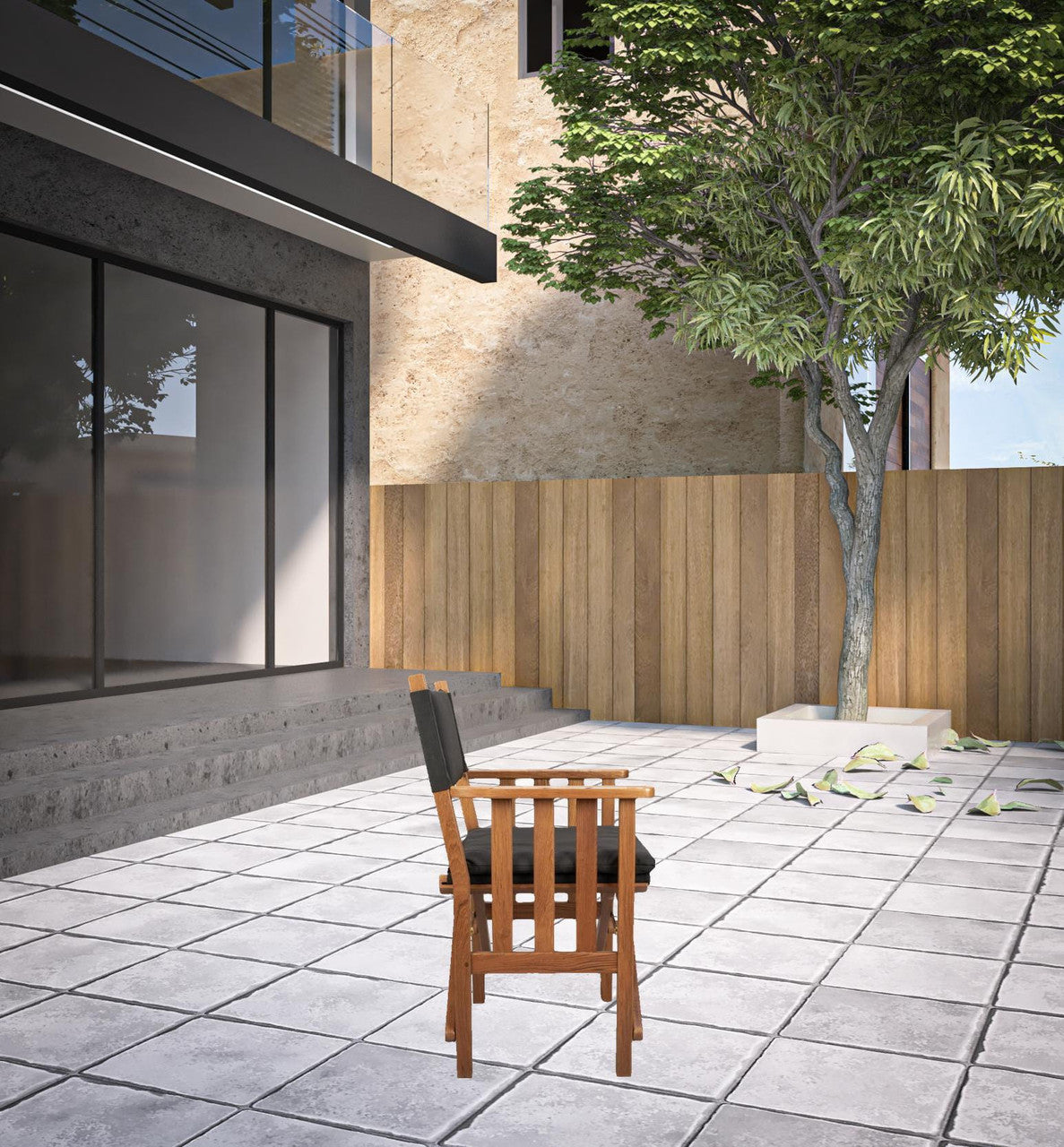 20" Black and Natural Wood Solid Wood Indoor Outdoor Director Chair with Black Cushion-1