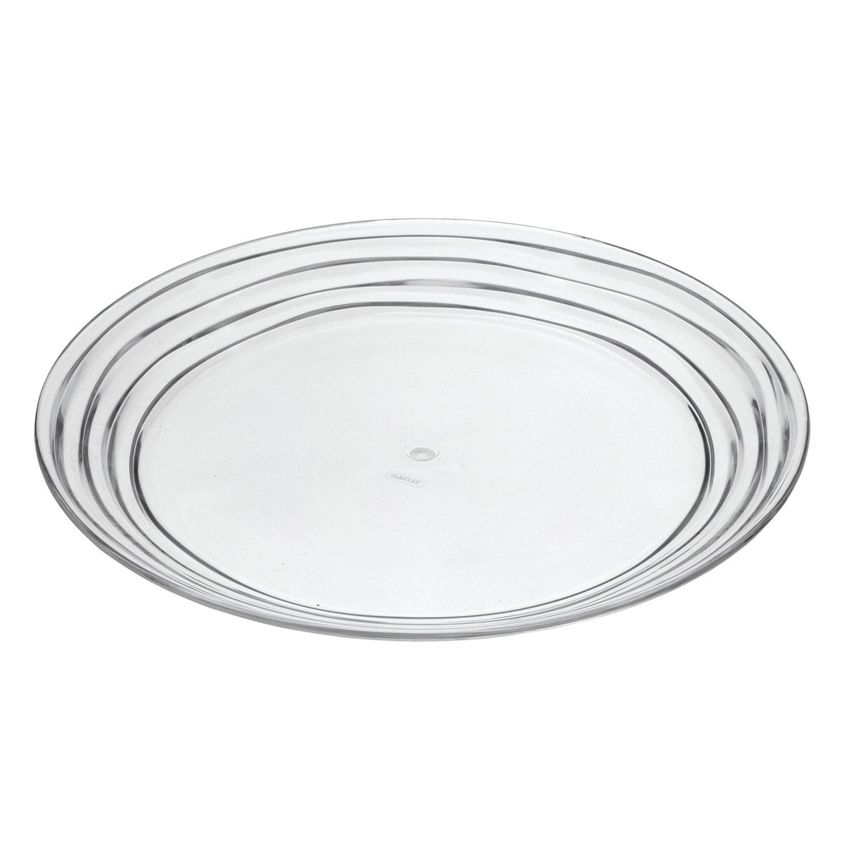 Clear Four Piece Round Swirl Acrylic Service For Four Dinner Plate Set-1
