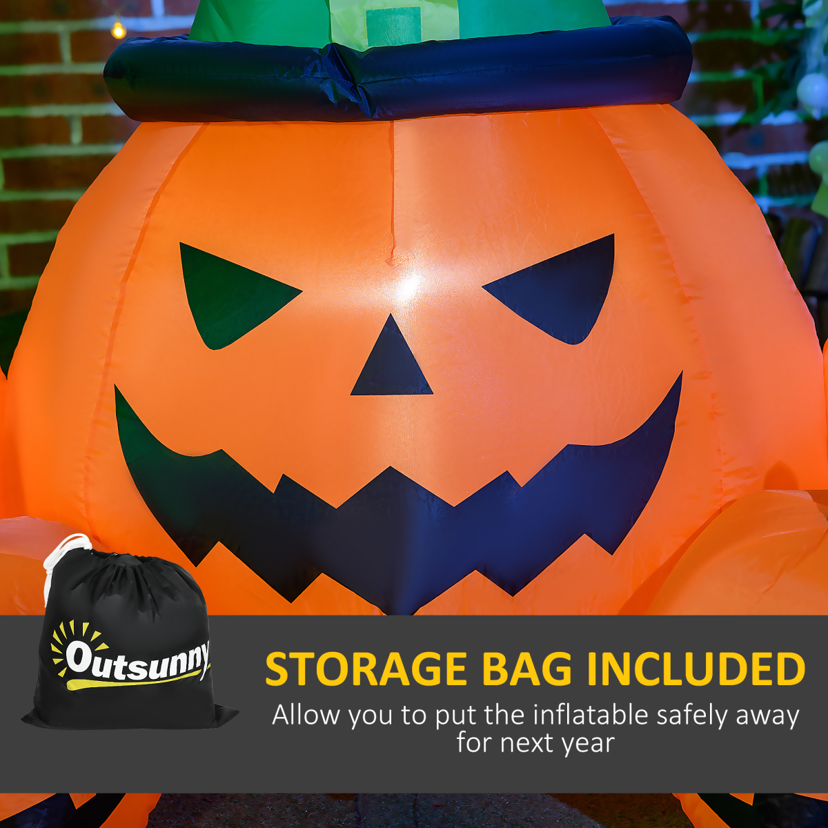 6ft Inflatable Halloween Large Pumpkin Hat with Four Small Pumpkins