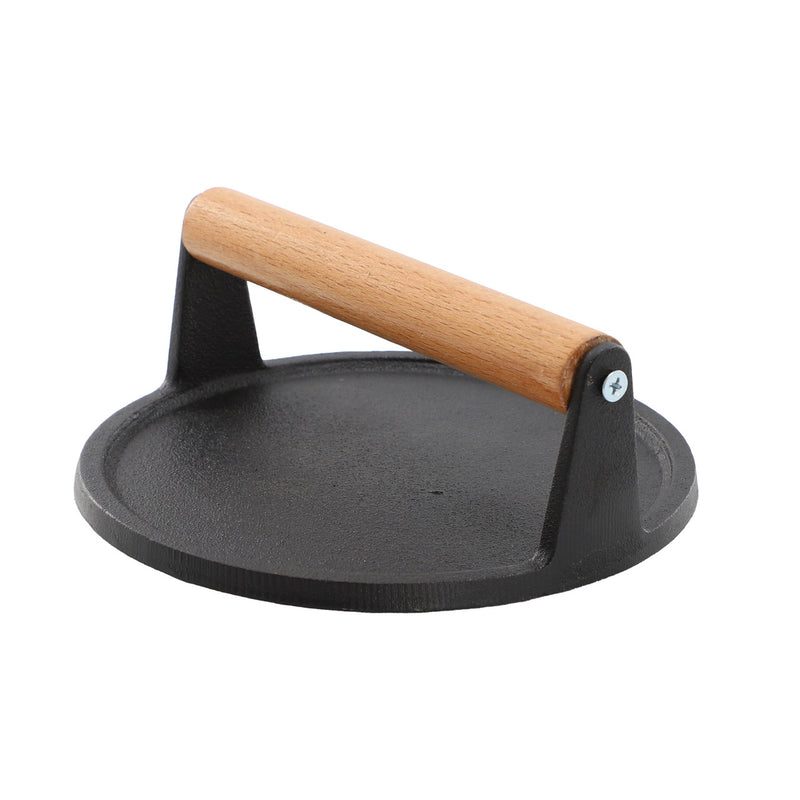 MegaChef 7.5 Inch Round Heavy Duty Cast Iron Grill Press-0