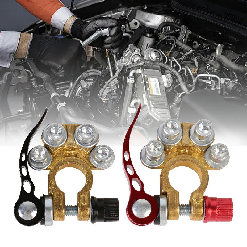 Battery Terminal Clamps 2 Pack 12V, Quick Release Connectors for Car and Caravan image 0