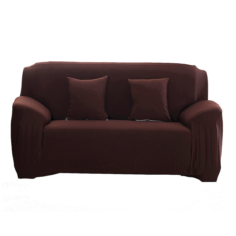 2 Seater Sofa Cover Brown, Stretch Spandex Slipcover for Loveseat image 0