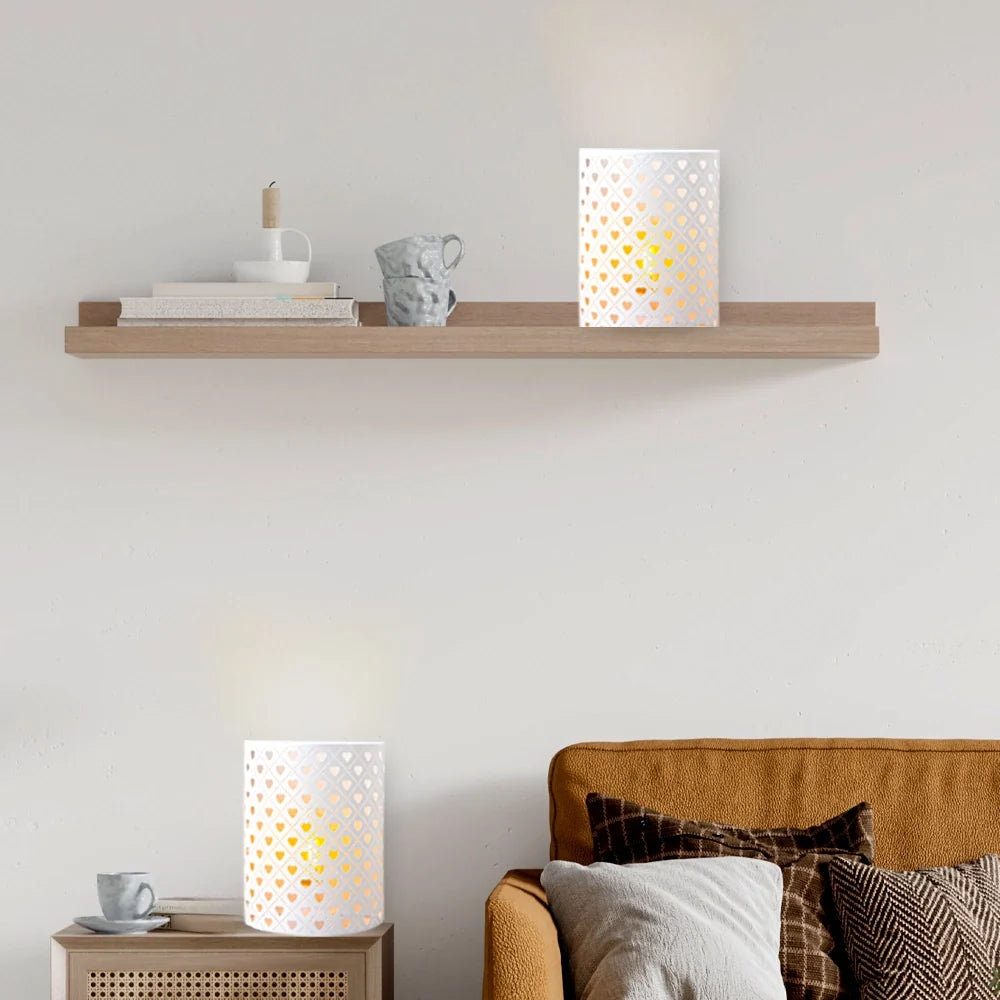 Set of 2 8''H Wall Sconce Lamp (Heart Shape white)-4
