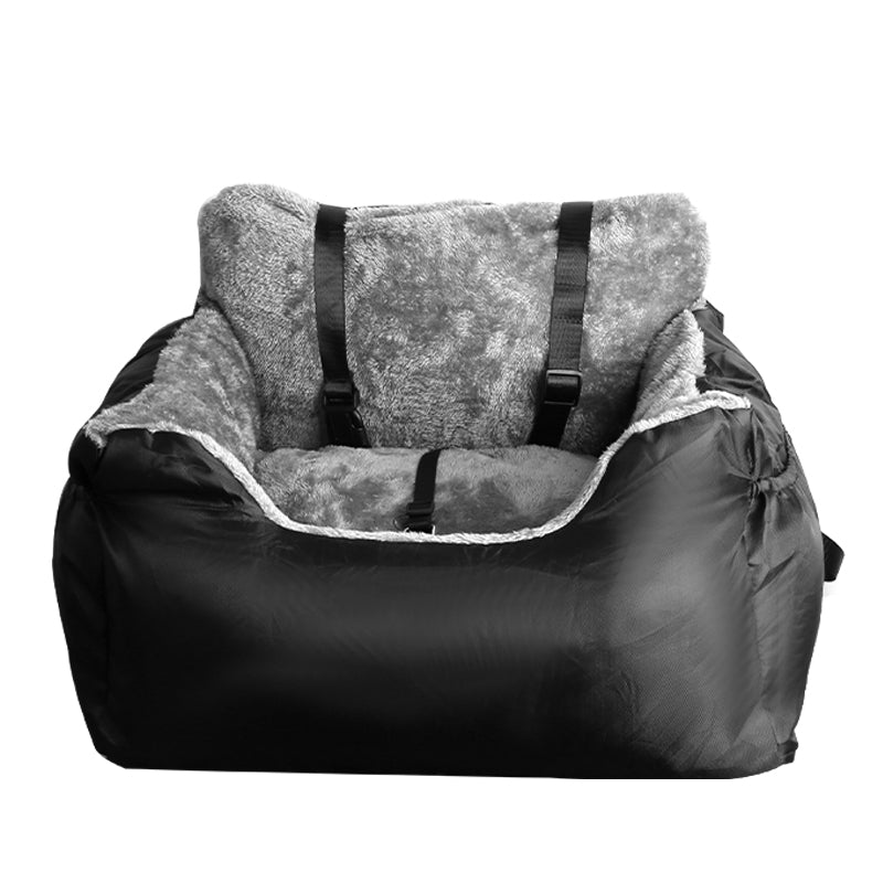 Dog Car Seat Black, Plush Booster Seat for Small Dogs and Cats with Safety Leash image 0
