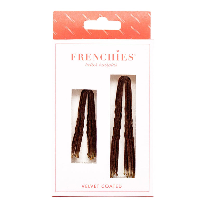 Frenchies Brown Velvet Hairpins-0
