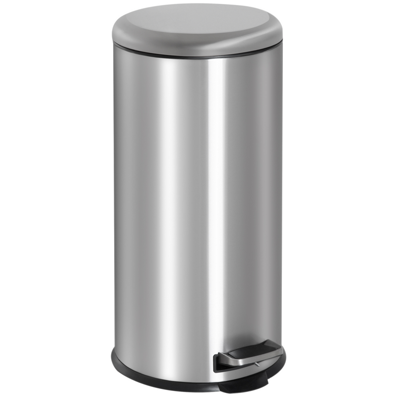 30L Pedal Bin,29.2 cm-Black/Silver