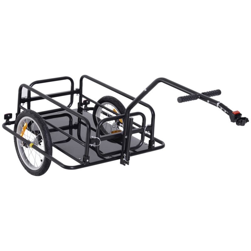 Folding Bicycle Cargo Storage Cart and Luggage Trailer with Hitch