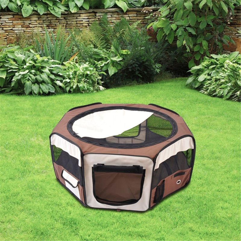 Pet Carrier, Brown and Cream