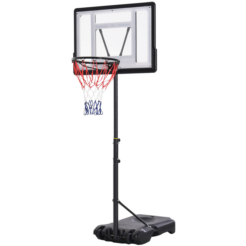 1.55-2.1m Basketball Hoop and Stand with Fillable Base, Wheels, Black