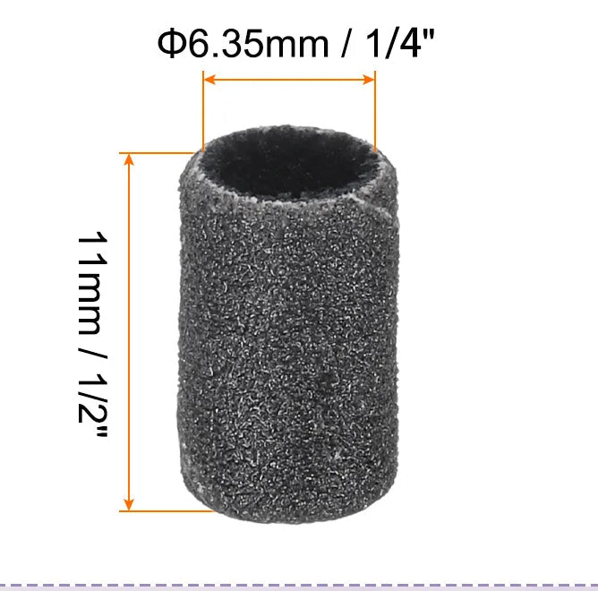 Nail Sanding Ring Bands 80/120/180 Grit Electric Manicure Drill Grinding Heads UV Gel Polish Removal Pedicure Abrasive Tools-3